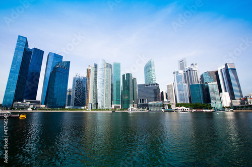 Modern skyscrapers in business district of the Singapore.