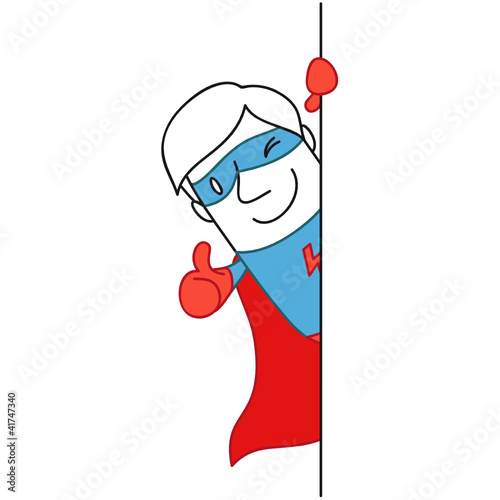 Superheld, Daumen hoch, Wand, Plakat