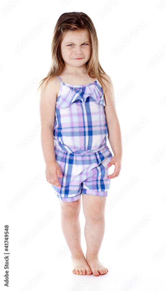 Pretty young angry girl isolated on white Pretty young angry girl isolated on white