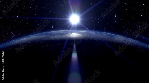 blue sunrise over the pole