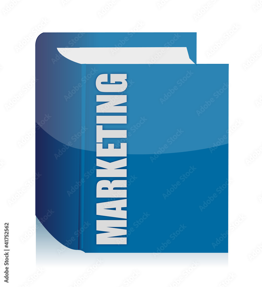 Blue Marketing book illustration design over white Blue Marketing book illustration design over white