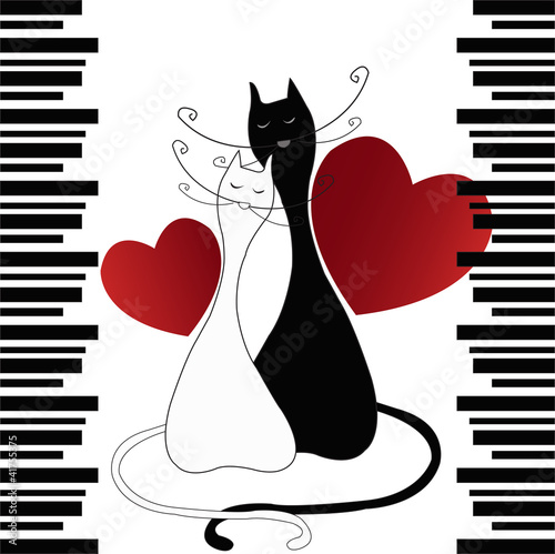 TWO ENAMOURED CATS