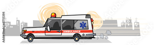 Cartoon Ambulance car.