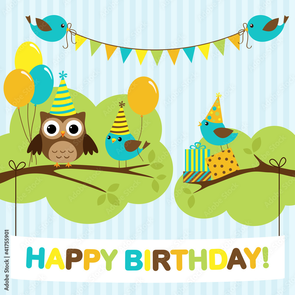 Fototapeta premium Party birds card