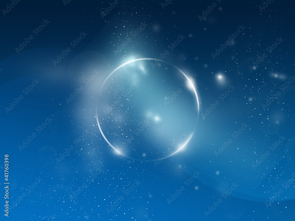 Space circle, blue background