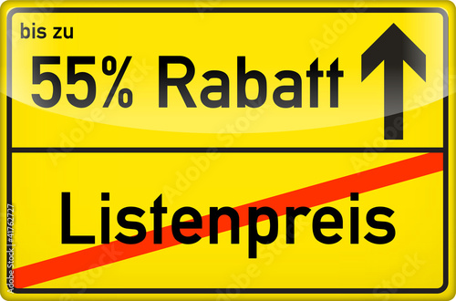 55 Prozent Rabatt Schild