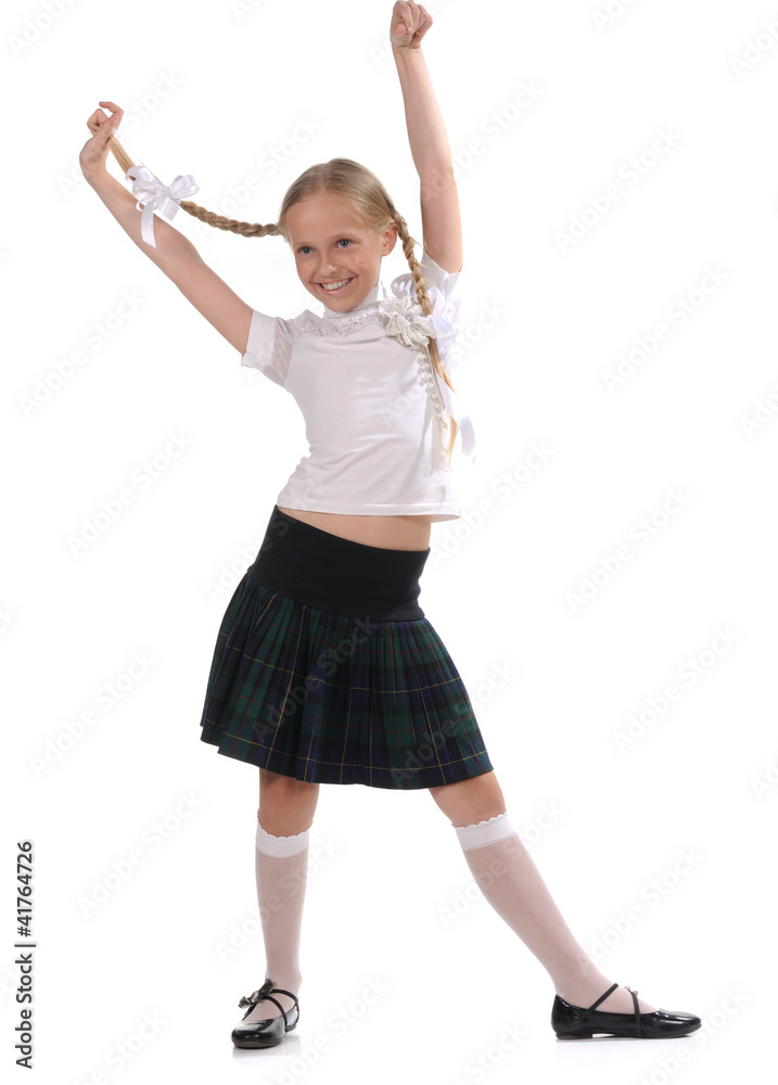 funny emotional girl on white background funny emotional girl on white background