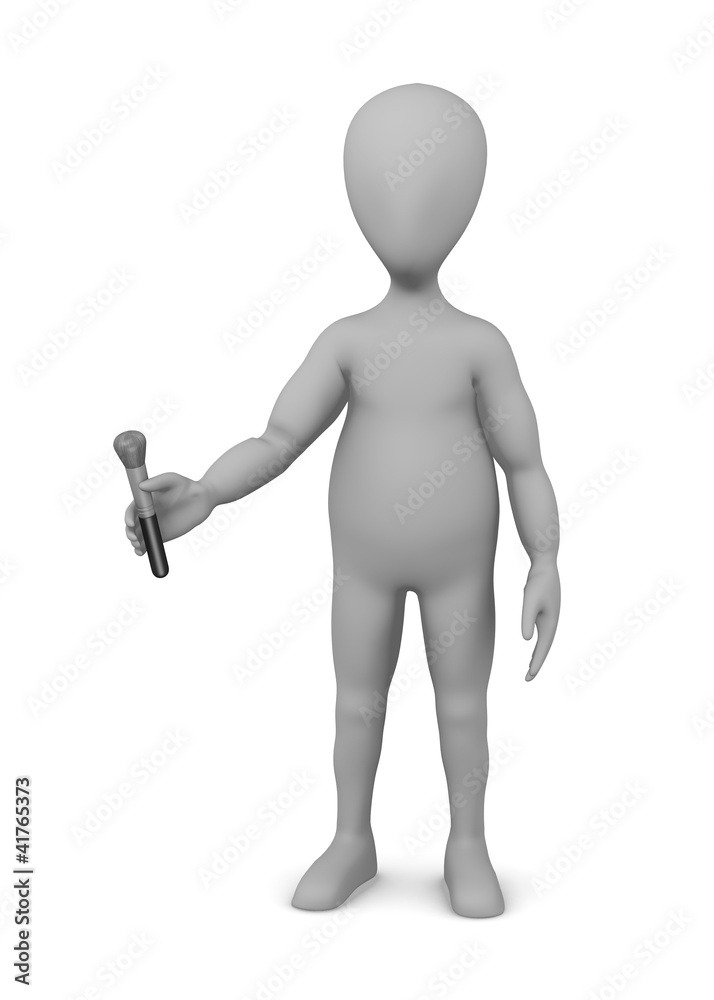 3d render of cartoon character with small brush 3d render of cartoon character with small brush