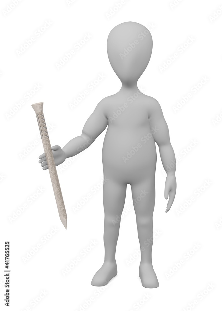 3d render of cartoon character with clout nail 3d render of cartoon character with clout nail