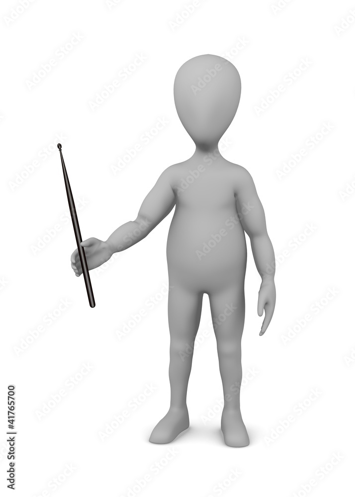 3d render of cartoon character with drum sticks 3d render of cartoon character with drum sticks