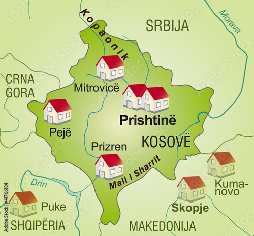 Map of Kosovo as an internetmap