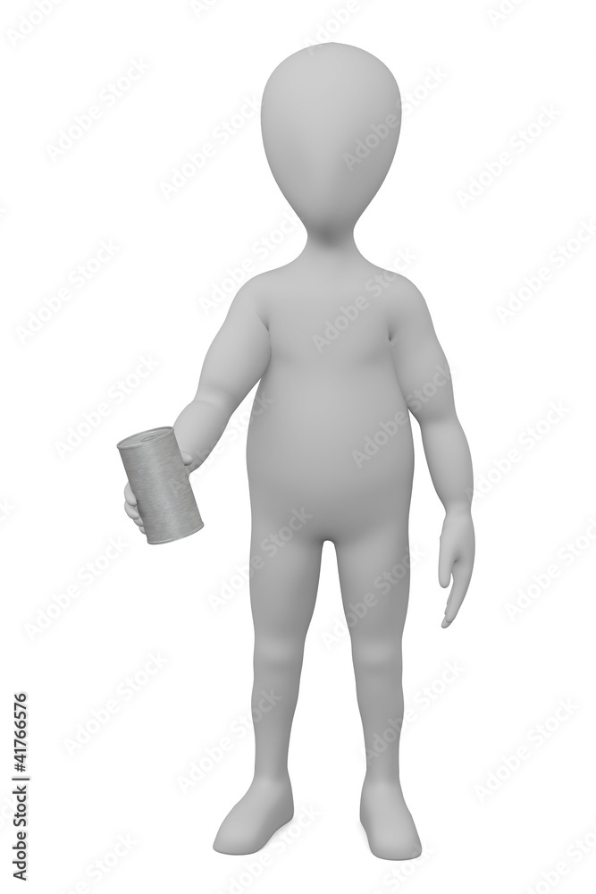 3d render of cartoon character with food can 3d render of cartoon character with food can