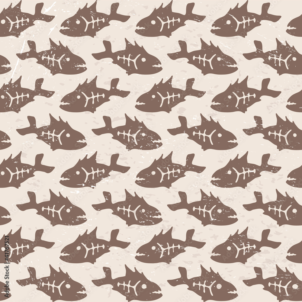 custom made wallpaper toronto digitalVector doodle decorative fish pattern