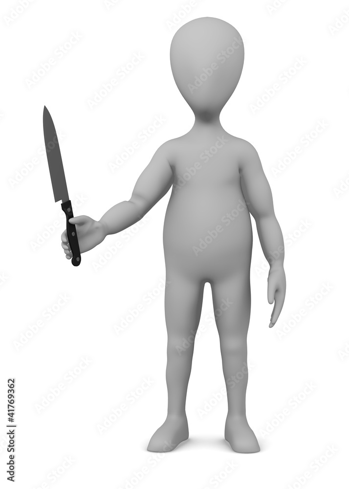 3d render of cartoon character with knife 3d render of cartoon character with knife