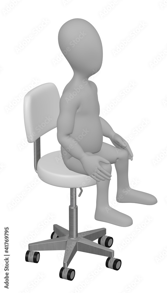 3d render of cartoon character on chair 3d render of cartoon character on chair