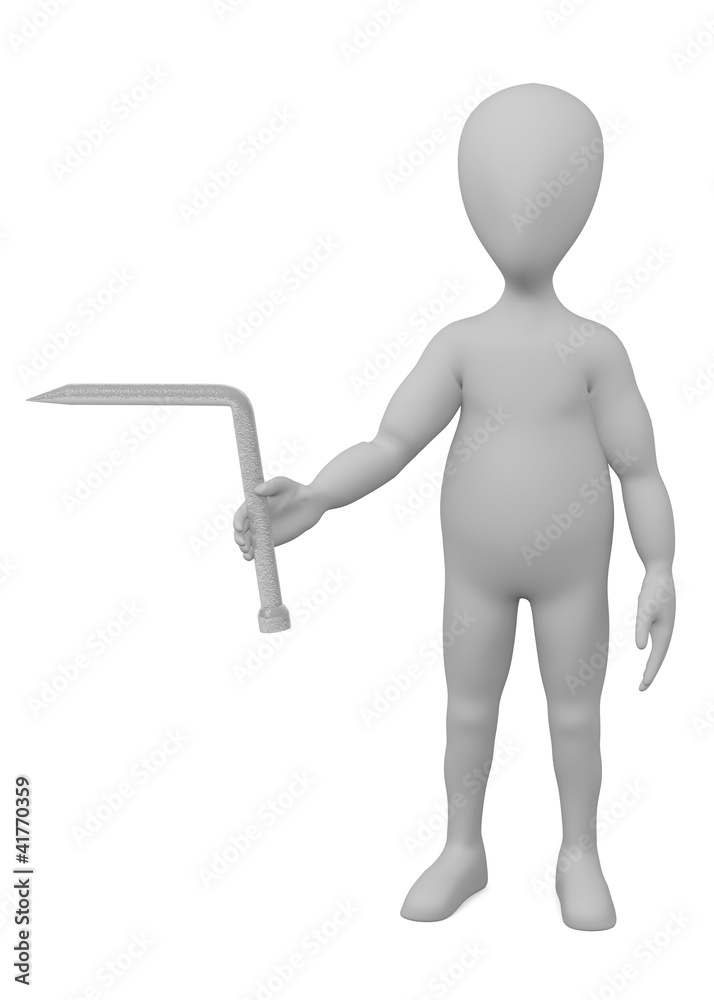 3d render of cartoon character with bended nail 3d render of cartoon character with bended nail