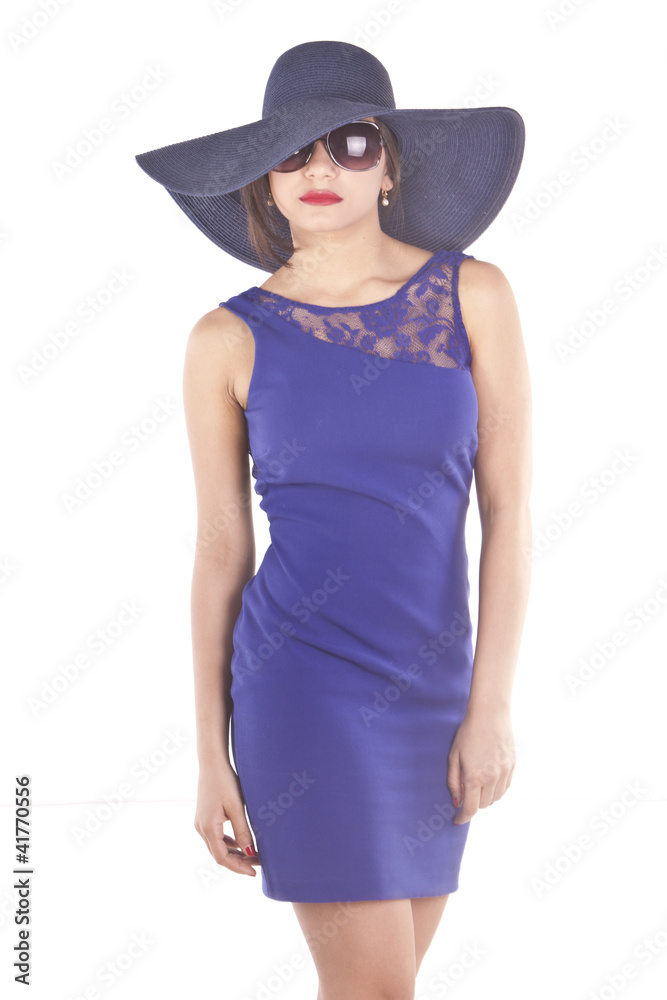 beautiful latina model in a blue dress beautiful latina model in a blue dress