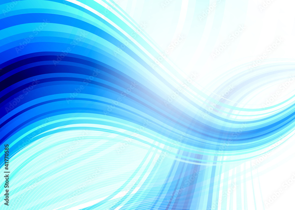 Fototapeta premium Abstract wavy blue background. Vector illustration.