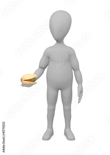 3d render of cartoon character with nut - pistachio
