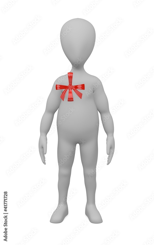3d render of cartoon character with ribbon 3d render of cartoon character with ribbon