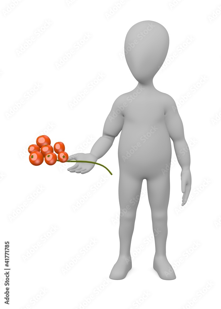 3d render of cartoon character with rowan berry 3d render of cartoon character with rowan berry