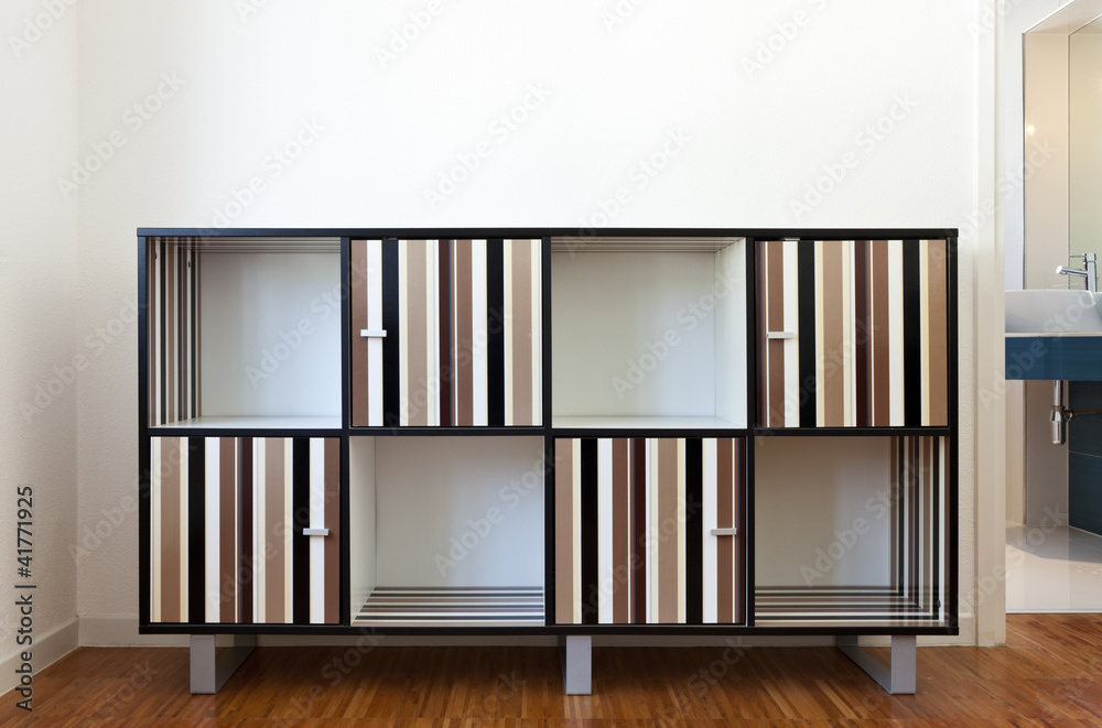 Fototapeta premium new apartment, room with bookcase