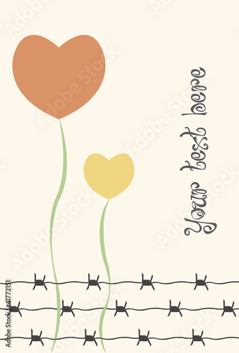 flowers and barbed wire