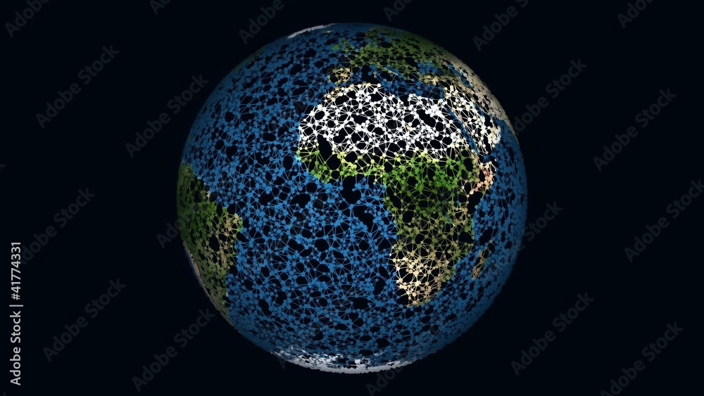 globe from dots and line