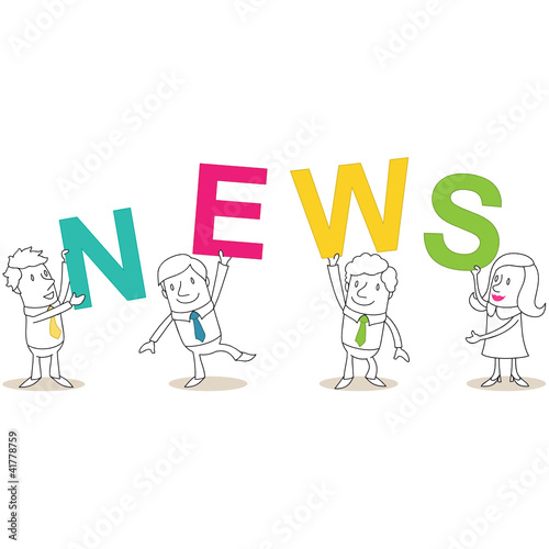 Geschäftsleute, Buchstaben, NEWS