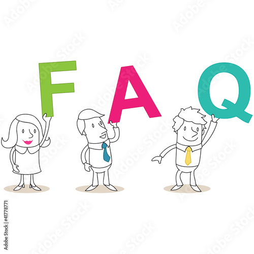 Geschäftsleute, Buchstaben, FAQ