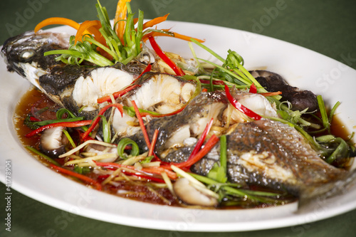 fish soy sauce, snake-head fish steamed with soy sauce