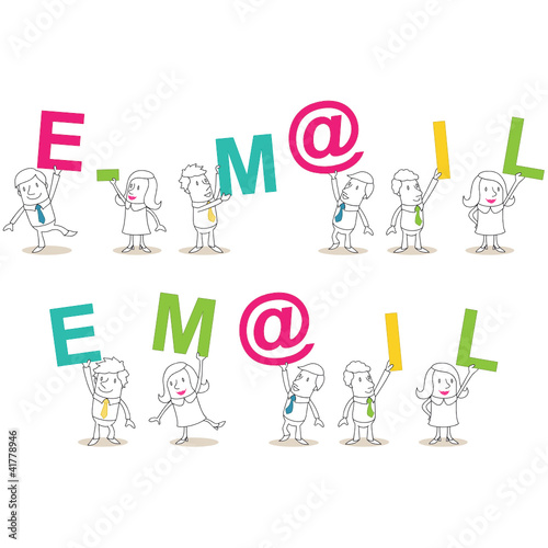 Geschäftsleute, Buchstaben, E-M@IL / EM@IL