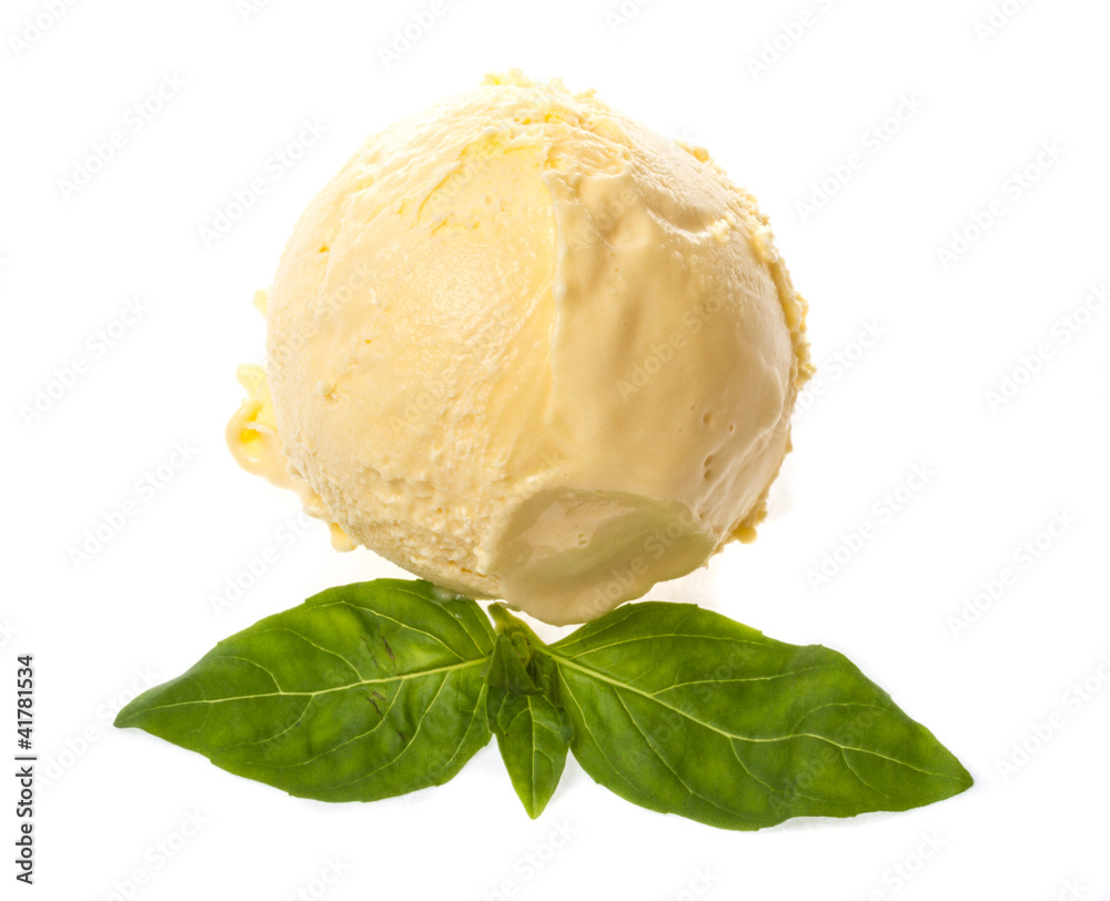Scoop of lemon ice cream Scoop of lemon ice cream