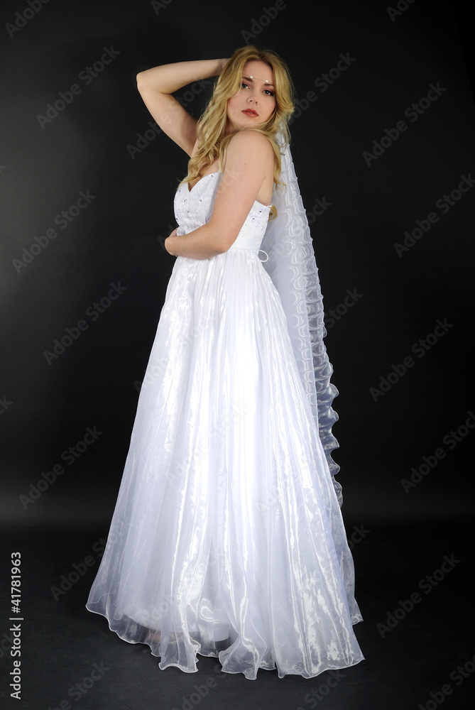 beautiful girl in white gown