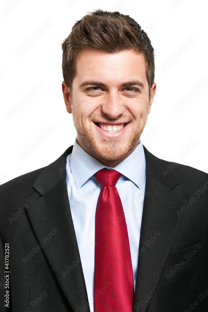 Handsome young businessman portrait isolated on white Handsome young businessman portrait isolated on white