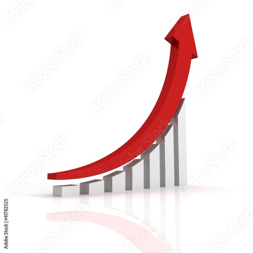 success business growth bar graph diagram with arrow