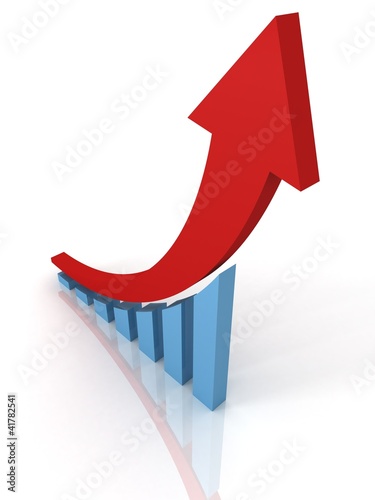 success financial bar graph...