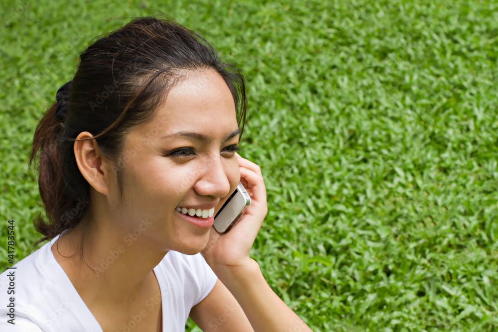 happy lady enjoy talking with her mobile phone happy lady enjoy talking with her mobile phone