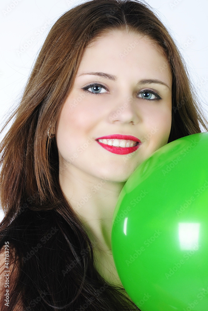 bright beautiful girl with air ball bright beautiful girl with air ball