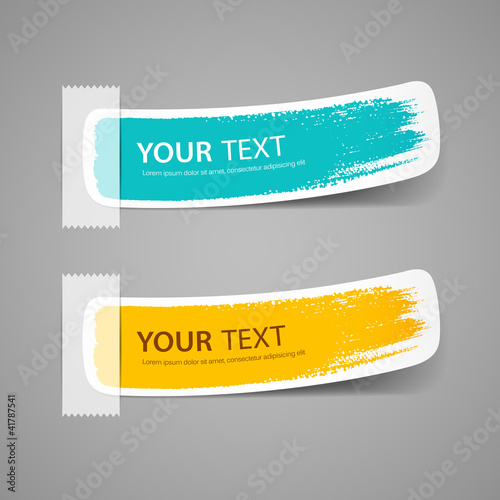 Label paper brush stroke, vector