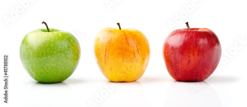 Green, Yellow and Red Apples