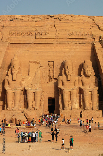Landmark of the famous Ramses II at Abu Simbel in Egypt