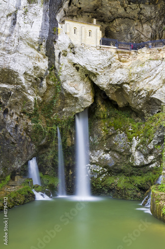 The holy cave of Covadonga, Asturias, Spain photo