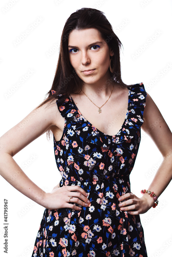 Young beautiful woman isolated on white background Young beautiful woman isolated on white background
