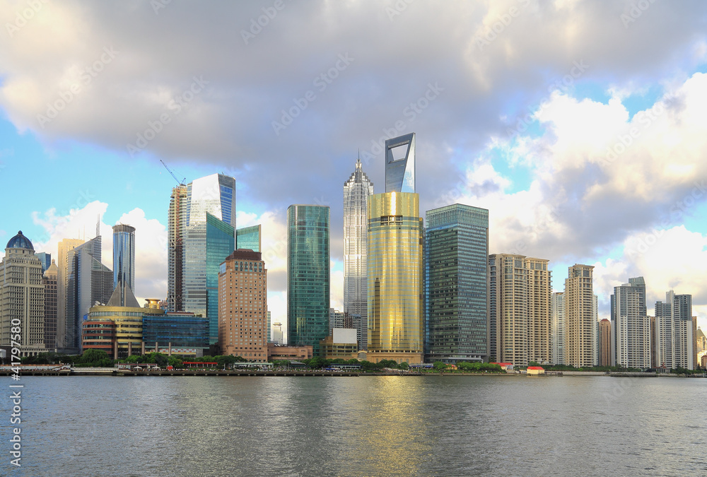 Fototapeta premium Shanghai urban architecture backgrounds skyline