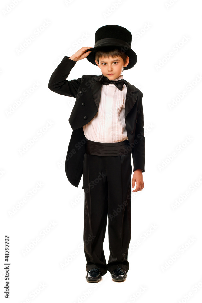 Little boy in a tuxedo and hat Little boy in a tuxedo and hat