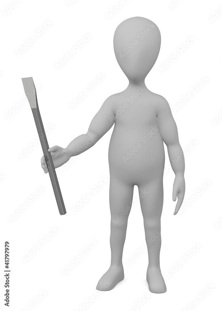 3d render of cartoon character with stone tool 3d render of cartoon character with stone tool