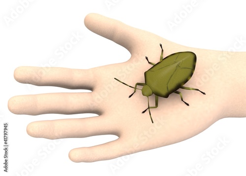 3d render of hand with sting bug photo