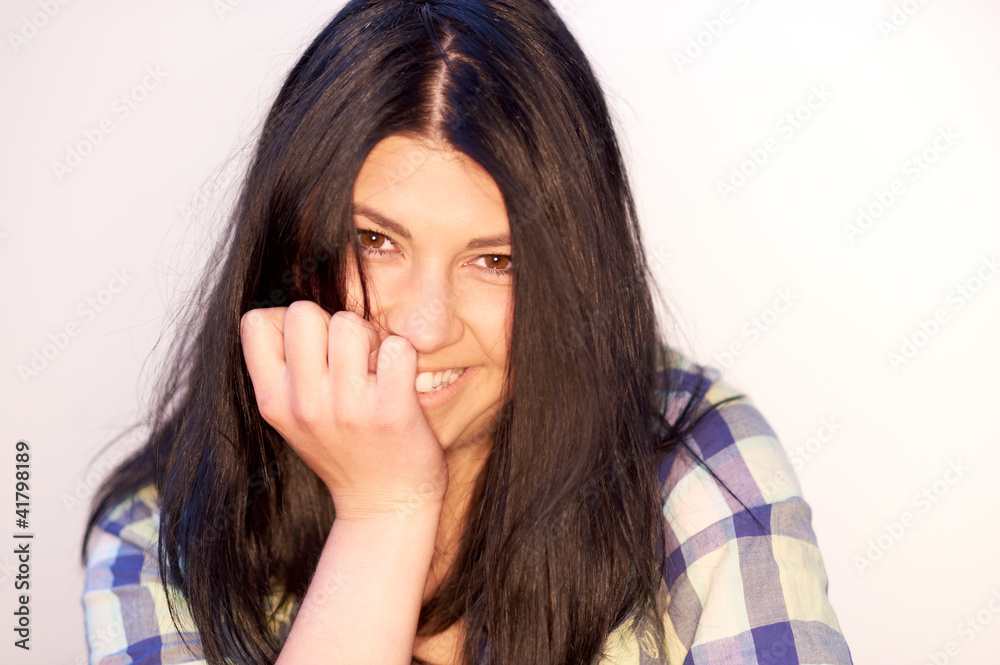 Atrractive smiling girl with brown hairs. Atrractive smiling girl with brown hairs.
