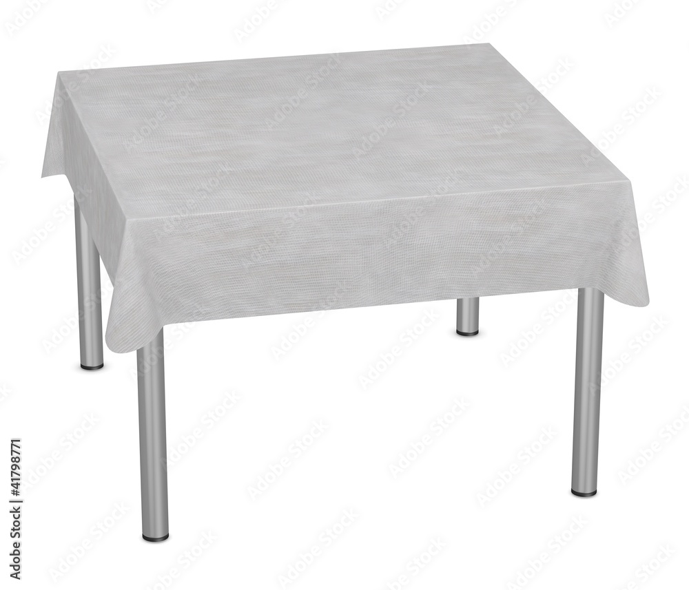 3d render of table with tablecloth 3d render of table with tablecloth